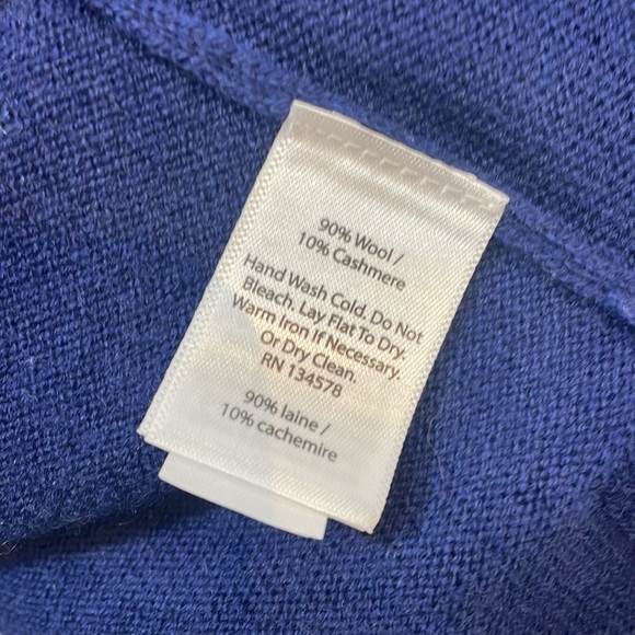 Vineyard Vines Sweater XS Relaxed Oversized Wool Cashmere Blend Navy EUC - Picture 7 of 11